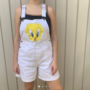 Looney Tunes brand Tweety Bird white overalls